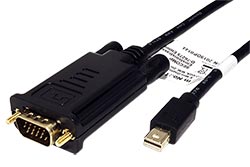 Kabel DisplayPort - VGA, miniDP(M) -> MD15HD, 2m, černý