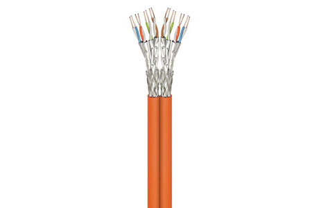 Kabel DUPLEX S/FTP (PiMF) kulatý, kat. 7a, Cca, 100m, drát, LSOH