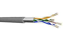 Kabel FTP kat. 5e, AWG24, šedý, LSOH, 1000m, drát (UC300 S24)