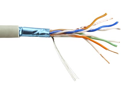 Kabel FTP kulatý, kat. 5e, 1m, drát