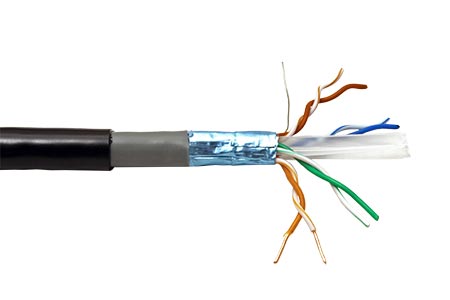 Kabel FTP venkovní, kat. 6, drát, AWG23, 1m