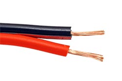 Kabel k reproduktorům, 2x 0,35mm2, OFC měď, černo červený, 25m