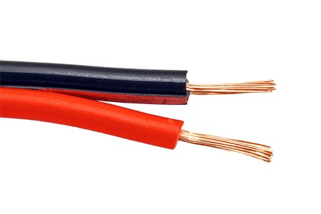 Kabel k reproduktorům, 2x 0,5mm2, OFC měď, černo červený, 50m