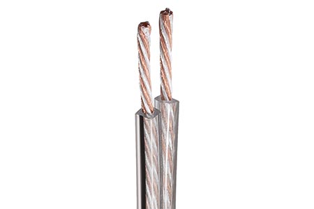 Kabel k reproduktorům, 2x 2,5mm2,OFC měď + stříbřená měď, transparentní, 100m