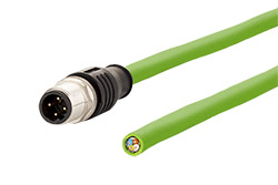 Kabel M12 4pin (M) kód D - bez koncovky, 1m