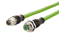 Kabel M12 8pin (M) kód X - M12 8pin (F) kód X, 1m