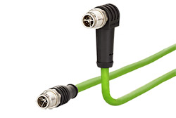 Kabel M12 8pin (M) kód X - M12 8pin (M) kód X lomený, 225°, 1m