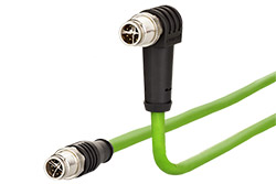 Kabel M12 8pin (M) kód X - M12 8pin (M) kód X lomený, 315°, 1m