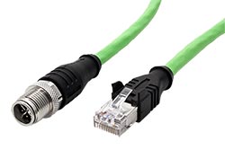 Kabel M12 8pin (M) kód X - RJ45(M), 1m