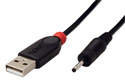 Kabel napájecí USB -> souosý napájecí konektor 2,5x0,7mm, 1,5m