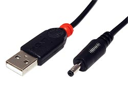 Kabel napájecí USB -> souosý napájecí konektor 3,5x1,35mm, 1,5m