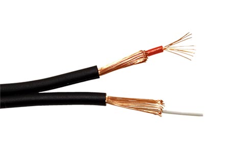 Kabel plochý 2x koax pro audio 2x 0,08mm, 100m, černý