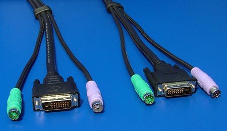 Kabel pro KVM přepínač, 2x PSM / DVI - 2x PSM / DVI, 1,8m