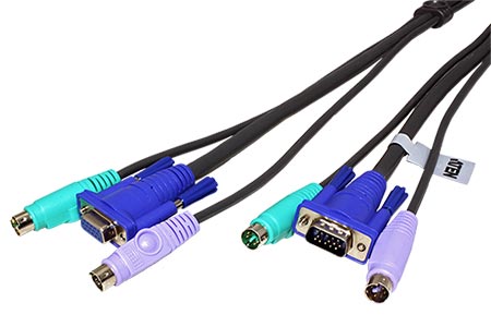 Kabel pro KVM přepínač, 2x PSM / MD15HD - 2x PSM / FD15HD, 10m (2L-1010P/C)