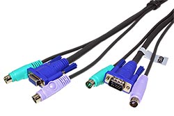 Kabel pro KVM přepínač, 2x PSM / MD15HD - 2x PSM / MD15HD, 10m (2L-1010P/C)