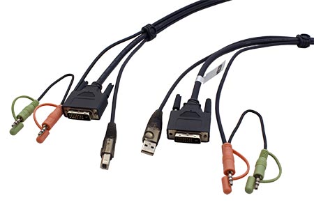 Kabel pro KVM přepínač DVI-D dual link / USB / 2x Audio, 1,8m (2L-7D02UD)