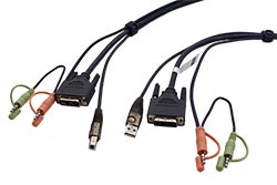 Kabel pro KVM přepínač DVI-D single link / USB / 2x Audio, 1,8m (2L-7D02U)