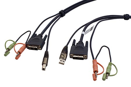 Kabel pro KVM přepínač DVI-D single link / USB / 2x Audio, 3m (2L-7D03U)