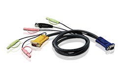 Kabel pro KVM přepínač, MD18SPHD + audio - VGA + USB + audio, 3m (2L-5303U)