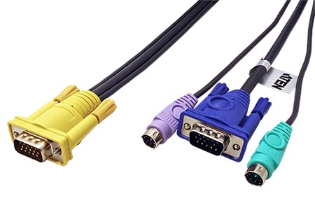 Kabel pro KVM přepínač, MD18SPHD - VGA+2x PS/2, 1,8m (2L-5202P)