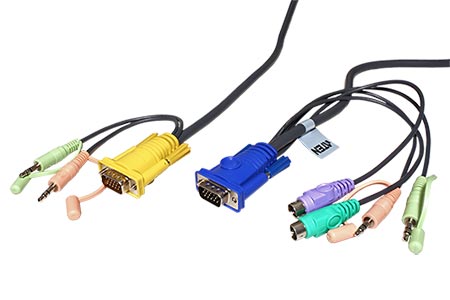 Kabel pro KVM přepínač, MD18SPHD - VGA+2x PS/2, audio, 5m (2L-5305P)