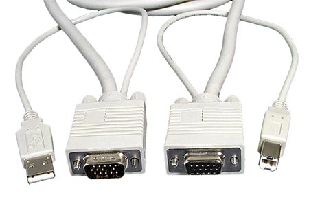 Kabel pro KVM přepínač, USB A(M) / MD15HD - USB B(M) / FD15HD, "star", 1,8m