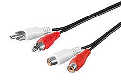 Kabel prodlužovací 2x cinch(M) - 2x cinch(F), 1,5m