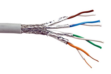 Kabel S/FTP (PiMF) kulatý, kat. 6a, 1m, drát
