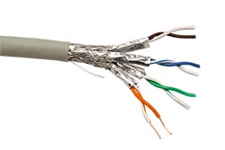 Kabel S/FTP (PiMF) kulatý, kat. 6a, LSOH, Eca, 305m, drát