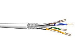 Kabel S/FTP (PiMF) kulatý, kat. 7,  100m, drát, AWG26, bílý (UC HOME)