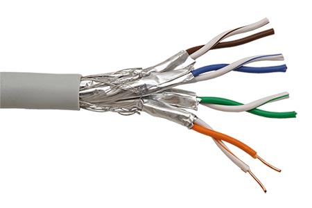 Kabel S/FTP (PiMF) kulatý, kat.7, Dca, LSOH, 100m, drát, AWG23