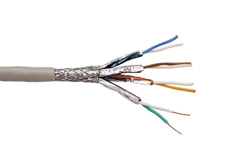 Kabel S/FTP (PiMF) kulatý, kat. 7, Eca, 100m, drát