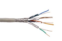 Kabel S/FTP (PiMF) kulatý, kat. 7, Eca, 100m, drát