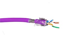 Kabel S/FTP (PiMF), kulatý, kat.7, LSOH, 100m, lanko, fialový
