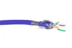 Kabel S/FTP (PiMF), kulatý, kat.7, LSOH, 100m, lanko, modrý