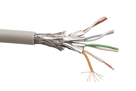 Kabel S/FTP (PiMF), kulatý, kat.7, LSOH, 100m, lanko, šedý