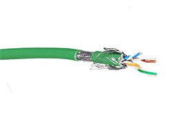 Kabel S/FTP (PiMF), kulatý, kat.7, LSOH, 100m, lanko, zelený