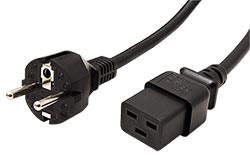 Kabel síťový 16A, CEE 7/7(M) - IEC320 C19, 1m
