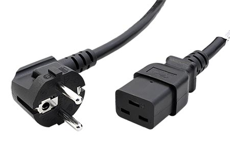 Kabel síťový 16A, CEE 7/7(M) - IEC320 C19, 5m