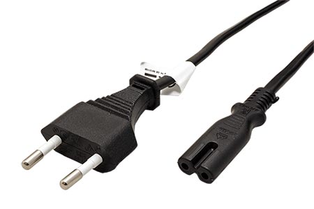 Kabel síťový 2pinový, CEE 7/16(M) - IEC320 C7, 10m, černý