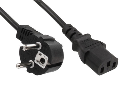 Kabel síťový, CEE 7/7(M) - IEC320 C13, 1,5mm2, 7m, černý