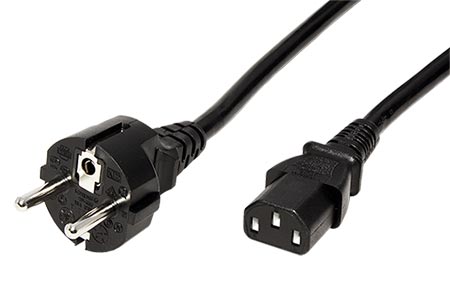 Kabel síťový, CEE 7/7(M) - IEC320 C13, 3m, přímý, černý