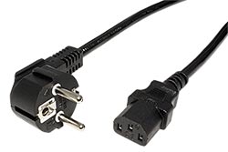 Kabel síťový, CEE 7/7(M) - IEC320 C13, 5m, černý