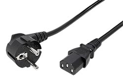 Kabel síťový, CEE 7/7(M) - IEC320 C13, 5m, černý
