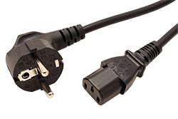 Kabel síťový, CEE 7/7(M) - IEC320 C13, LSOH, 0,8m, černý