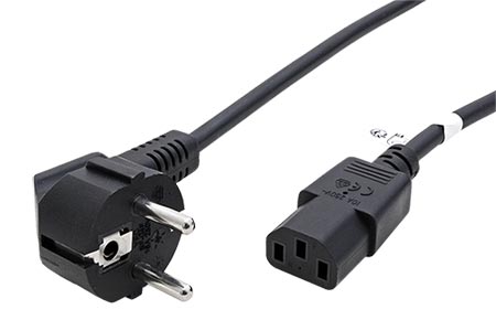 Kabel síťový, CEE 7/7(M) - IEC320 C13, LSOH, 1,8m, černý
