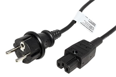Kabel síťový, CEE 7/7(M) - IEC320 C15A, 3x 1mm2, 2m (372.184)