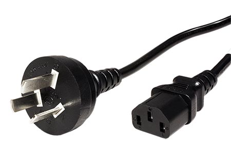 Kabel síťový Čína, GB15934-2008(typ I) - IEC320 C13, 1,8m, černý