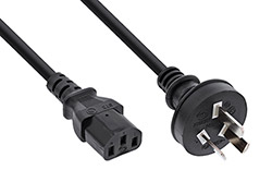 Kabel síťový Čína, GB15934-2008(typ I) - IEC320 C13, 1,8m, černý