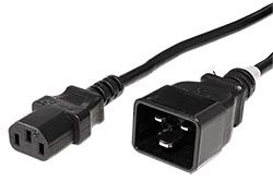 Kabel síťový  IEC320 C13 - C20, 3x 1mm2, 1,8m, černý